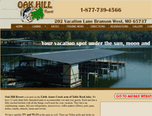 Tablet Screenshot of oakhillresort.com